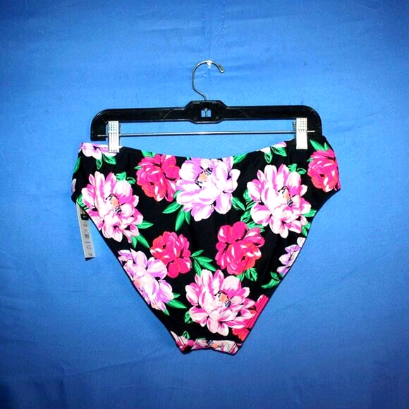 Time and Tru High Waist Bikini Bottoms Floral Large 12-14 NWT - Picture 6 of 7